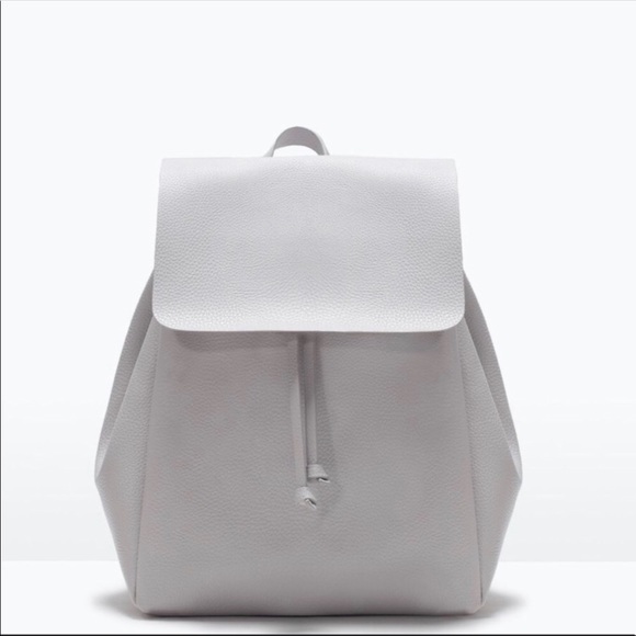 Zara Handbags - ZARA Gray Pebbled Leather Minimalist Backpack Purse Bag Blogger Fan Favorite EC